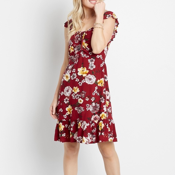 Maurices Dresses & Skirts - Cute! Maurices Dress, Ruffles, Cinch Bust, Floral